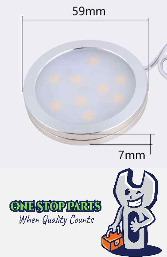 12V 60MM ROUND PUCK LIGHT THIN SURFACE MOUNT COOL WHITE (NO SWITCH STYLE)