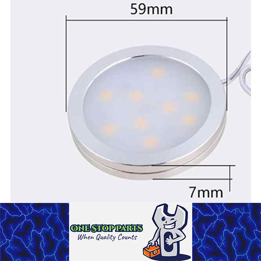12V 60MM ROUND PUCK LIGHT THIN SURFACE MOUNT WARM WHITE (NO SWITCH STYLE)