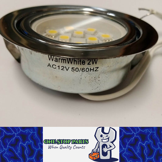 Warm white 2w caravan interior ceiling light 264lm 70mm diameter recessed 20mm