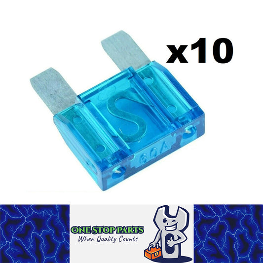 10 x BLUE 60 AMP MAXI BLADE FUSES 60AMP 10PCS FREE DELIVERY BULK BUY