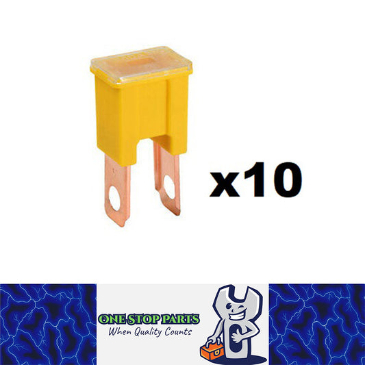10 x YELLOW 60 AMP SLOW BLOW MALE FUSE BLOCK 60AMP FUSE FREE DELIVERY BULK BUY
