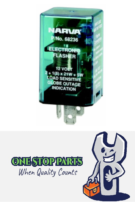 Narva 12 Volt 3 Pin Electronic Flasher Suit for indicator and hazard 68236BL