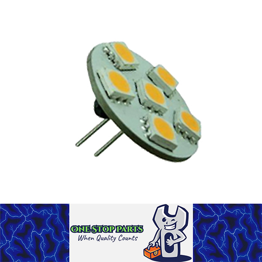 10-30V AC/DC G4 6SMD LED COOL WHITE REAR PIN STYLE 132LM SUITS 12V AND 24V