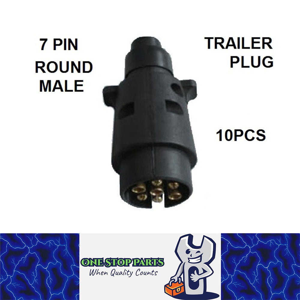 10mb Plug 10 x 7 Pin Large Round Trailer Plug MALE ADAPTER CONNECTOR TRUCK CARAV ...