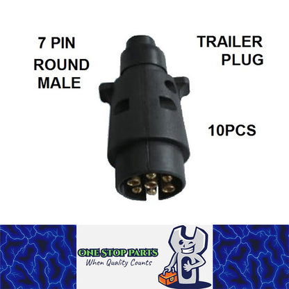 10 x 7 Pin Large Round Trailer Plug MALE ADAPTER CONNECTOR TRUCK CARAVAN BOAT AU