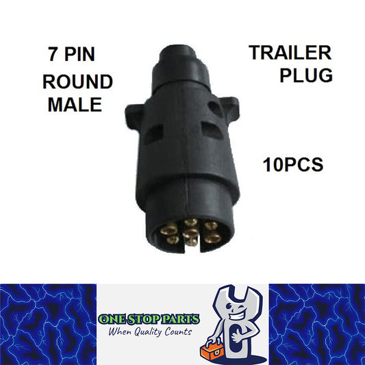 10 x 7 Pin Large Round Trailer Plug MALE ADAPTER CONNECTOR TRUCK CARAVAN BOAT AU