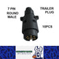 10 x 7 Pin Large Round Trailer Plug MALE ADAPTER CONNECTOR TRUCK CARAVAN BOAT AU