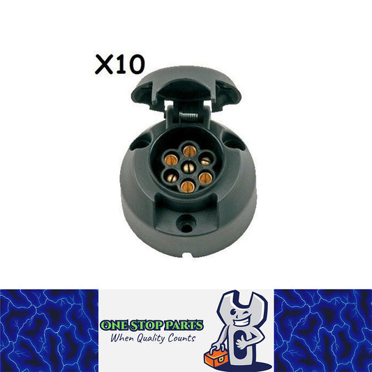 10 X 7 PIN ROUND FEMALE TRAILER SOCKET CAR FOR CARAVAN BIKE BOAT TRAILERS BULK