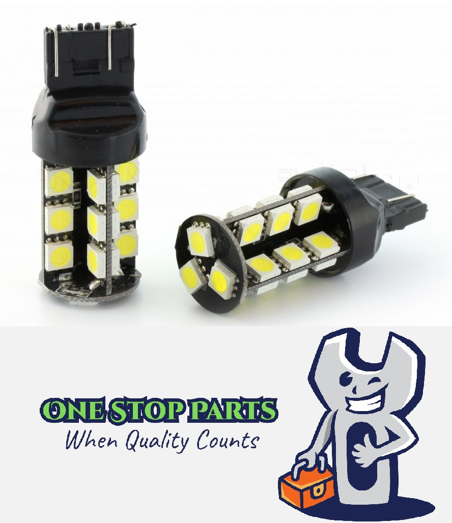 2 X T20 7440 12V 27 SMD CANBUS 400LM COOL WHITE LED GLOBES 2PC