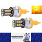2 x 12V T20 AMBER LED 7443 7440 LIGHT GLOBE 15 SMD SUPER BRIGHT 300/380 LUMENS