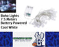 7.5m Cool White 50 Crystal Ball Garland String Lights AA Battery operated