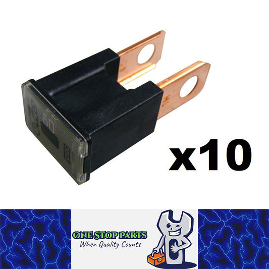 10 x BLACK 80 AMP SLOW BLOW MALE FUSE BLOCK 80AMP FUSE BLACK 10PCS