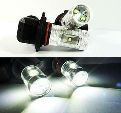 2 x 12v HB3 9005 30W CREE 850 Lumens LED GLOBES 6000K COOL WHITE PAIR