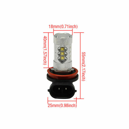 2 x 12v HB3 9005 80W CREE 1900 Lumens LED GLOBES 6000K COOL WHITE PAIR