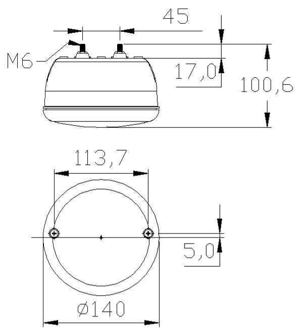 12V/24V LED REAR ROUND HAMBURGER INDICATOR LAMP CARAVAN TRAILER TRUCK BUS