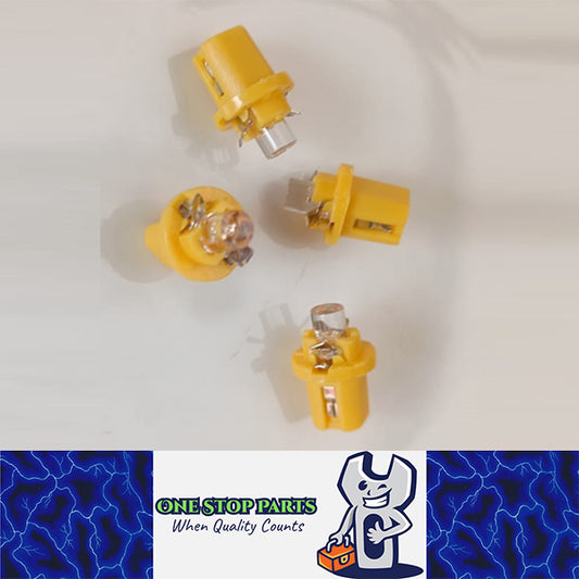 4 x YELLOW AMBER T5 CAP B8.5D FLAT HEAD LED INSTRUMENT LIGHT TWIST AND LOCK 4PCS