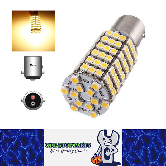 BA15D 12V 120 SMD WARM WHITE 1020 LUMENS CARAVAN CAR BIKE BOAT LED GLOBE