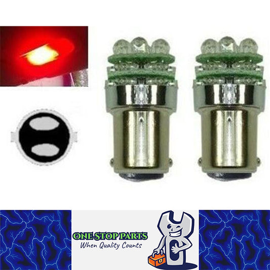 2 X BA15D 12V 18 LED RED GLOBES 108LM SUIT BOAT CARAVAN NOT STOP/TAIL GLOBES 2PC