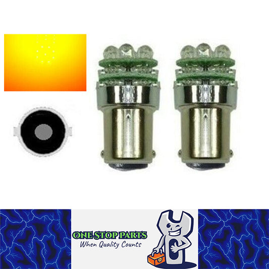 2 X BA15S 12V 18 LED AMBER GLOBES 108LM SUIT BOAT CARAVAN LIGHTS 2PC
