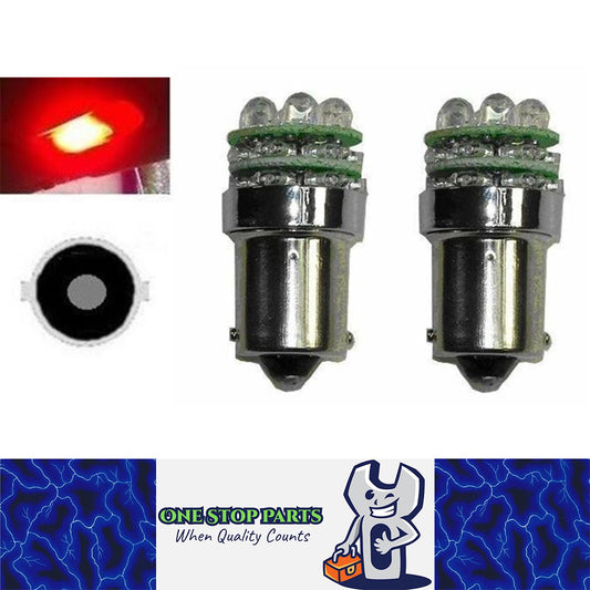 2 X BA15S 12V 18 LED RED GLOBES 108LM SUIT BOAT CARAVAN TAIL LIGHTS 2PC