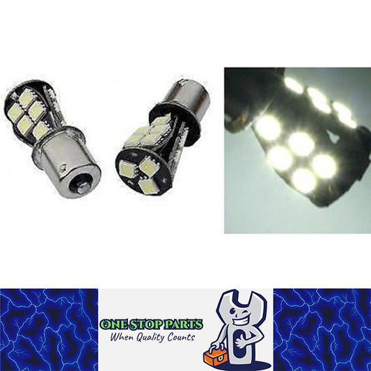 2 X BA15S 12V 18 SMD CANBUS 320LM COOL WHITE CARAVAN CAR BIKE BOAT LED GLOBE 2PC