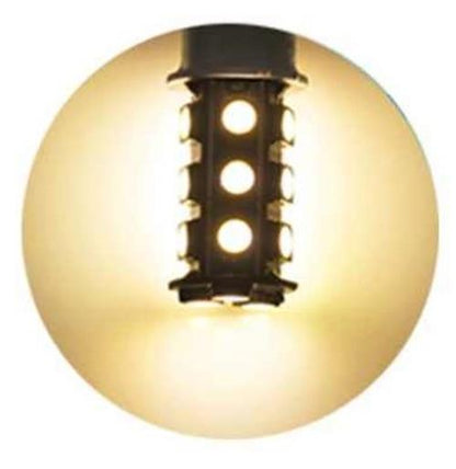 2 x 12V LED BA15S LIGHT GLOBE 288LM WARM WHITE 18 SMD 5050 Caravan Car RVs 2PCS