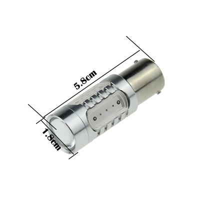 2 x 12V BA15S 7.5W COB RED LED SUPER BRIGHT 450 LUMENS RED 2PCS