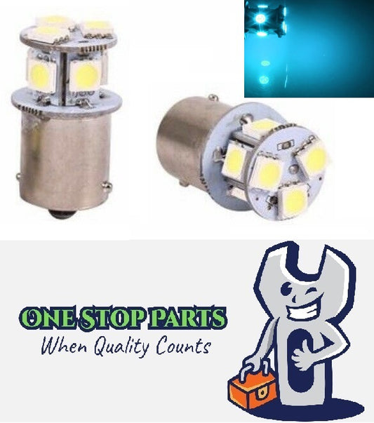 2pcs 12v BA15S 1156 8 SMD ICE BLUE 80 LUMENS LED GLOBE 8 LED SMD LIGHT