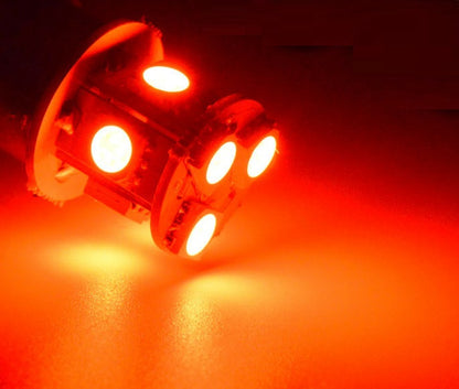 2pcs 12v BA15S 1156 8 SMD RED 80 LUMENS LED GLOBE FOR PARK TAIL LIGHT GLOBE