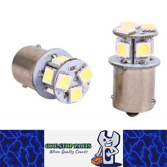 2pcs 12v BA15S 1156 8 SMD WARM WHITE 80 LUMENS LED GLOBE FOR PARK LIGHT INTERIOR