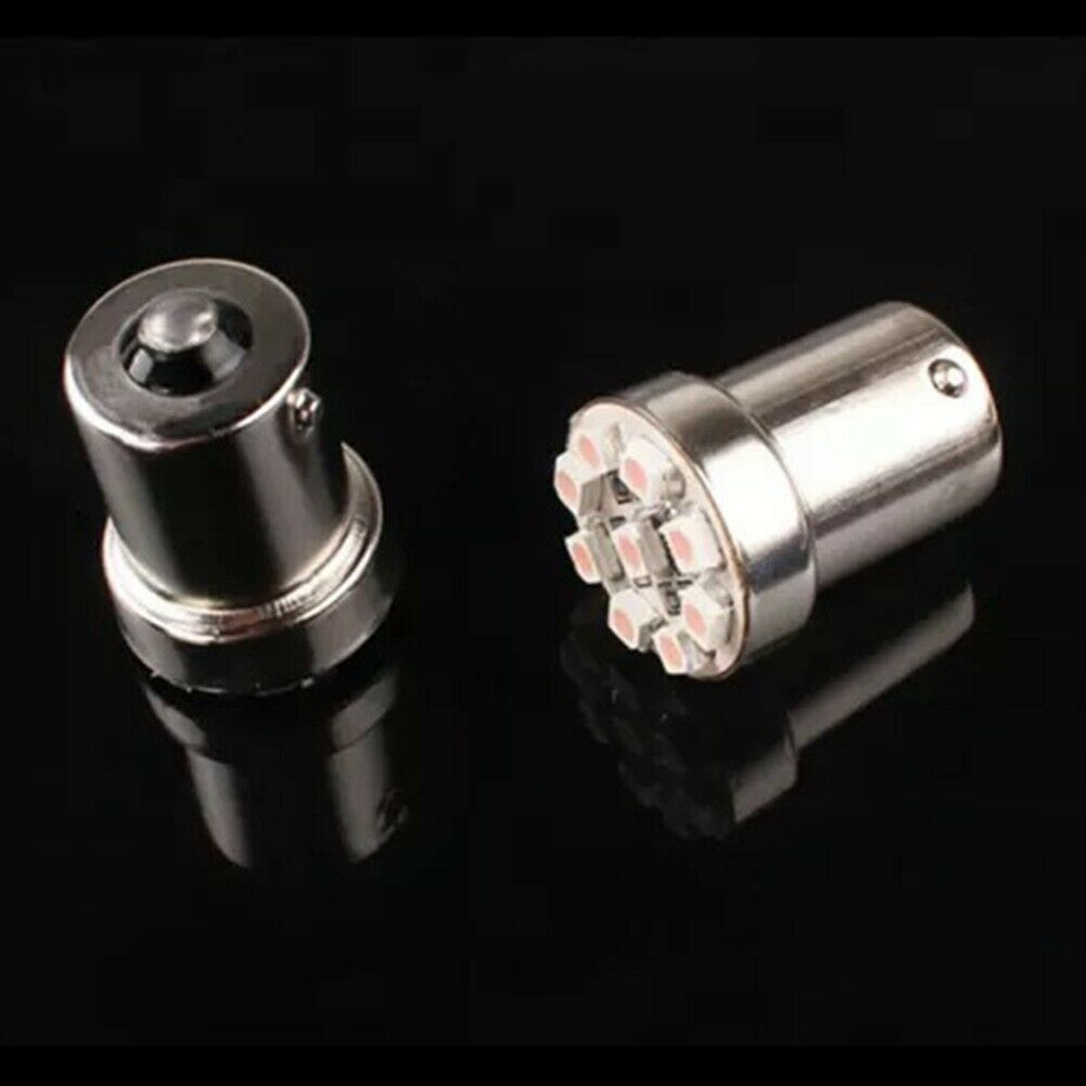 2pcs 12v BA15S 1156 9 SMD PINK PURPLE 72 LUMENS LED GLOBE FOR PARK LIGHT GLOBE