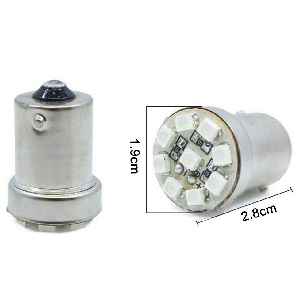 2pcs 12v BA15S 1156 9 SMD PINK PURPLE 72 LUMENS LED GLOBE FOR PARK LIGHT GLOBE