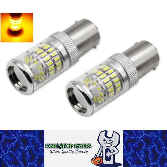 2 x AMBER BA15S 10-30v SUPER BRIGHT INDICATOR AMBER LED GLOBE 800LM 2PCS