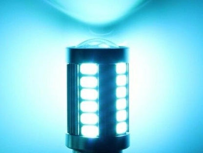 2 x 12V BA15S ICE BLUE 33 SMD LED SUPER BRIGHT 660 LUMENS ICE BLUE 2PCS
