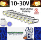 10 x Yellow BA9S 10-30v 15smd error free, Canbus non polarity Yellow (10pcs)
