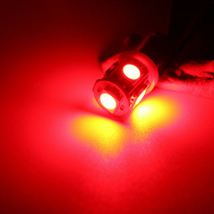 2 X RED 12v BA9S 5 SMD 360 DEGREE LIGHT 88LM CANBUS IDEAL FOR PARKERS OR DASH