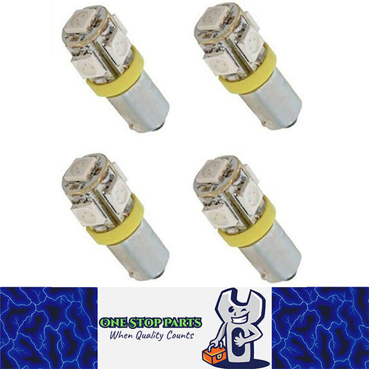 4 X YELLOW 12v BA9S 5SMD 360DEG LIGHT 88LM CANBUS IDEAL FOR PARKERS OR DASH
