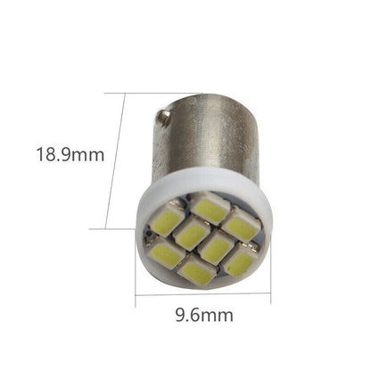 2 X 12v YELLOW / AMBER BA9S 8SMD LIGHT SUITABLE FOR PARK LIGHT DASH LED 2PCS