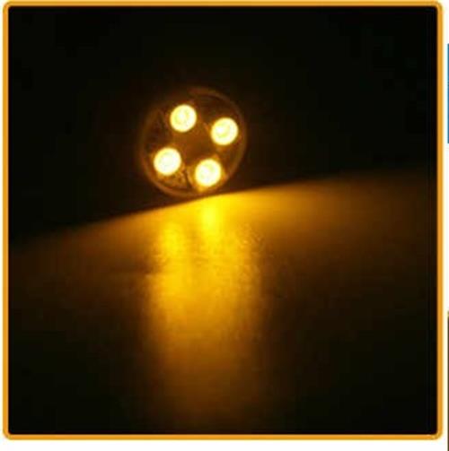 2PCS AMBER 12V BA9S 4SMD LED GLOBE REPLACEMENT 32 LUMENS IDEAL FOR DASH LIGHTS