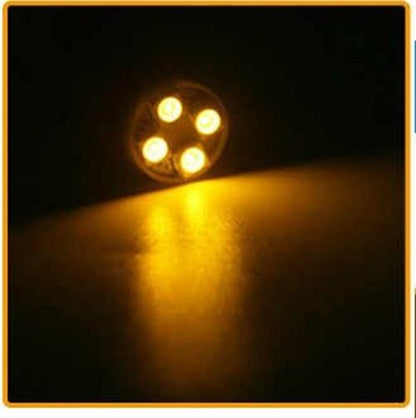 2PCS AMBER 12V BA9S 4SMD LED GLOBE REPLACEMENT 32 LUMENS IDEAL FOR DASH LIGHTS