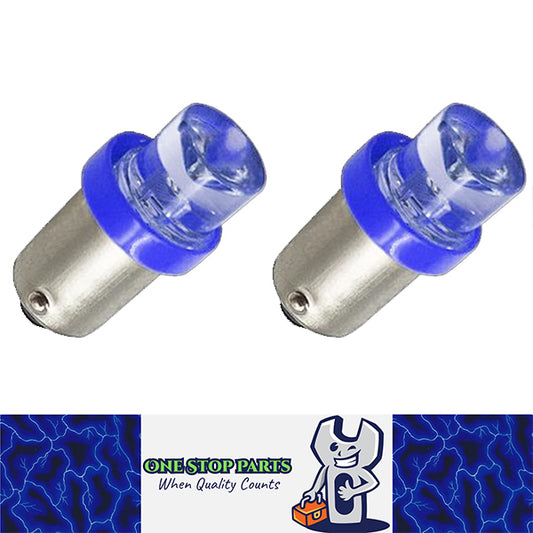 PAIR BLUE 12v BA9S LED INVERTED HEAD 360 DEGREE LIGHT 30LM PARK LIGHTS DASH