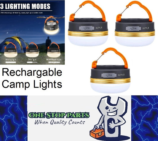 3 x Rechargable 10w LED 1800mah Camp light hang / magnetic USB Charge Light