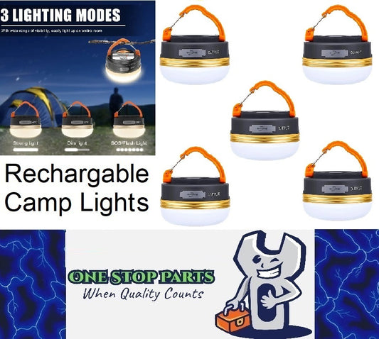 5 x Rechargable 10w LED 1800mah Camp light hang / magnetic USB Charge Light