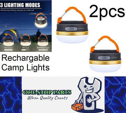 2 x Rechargable 10w LED 1800mah Camp light hang / magnetic USB Charge Light