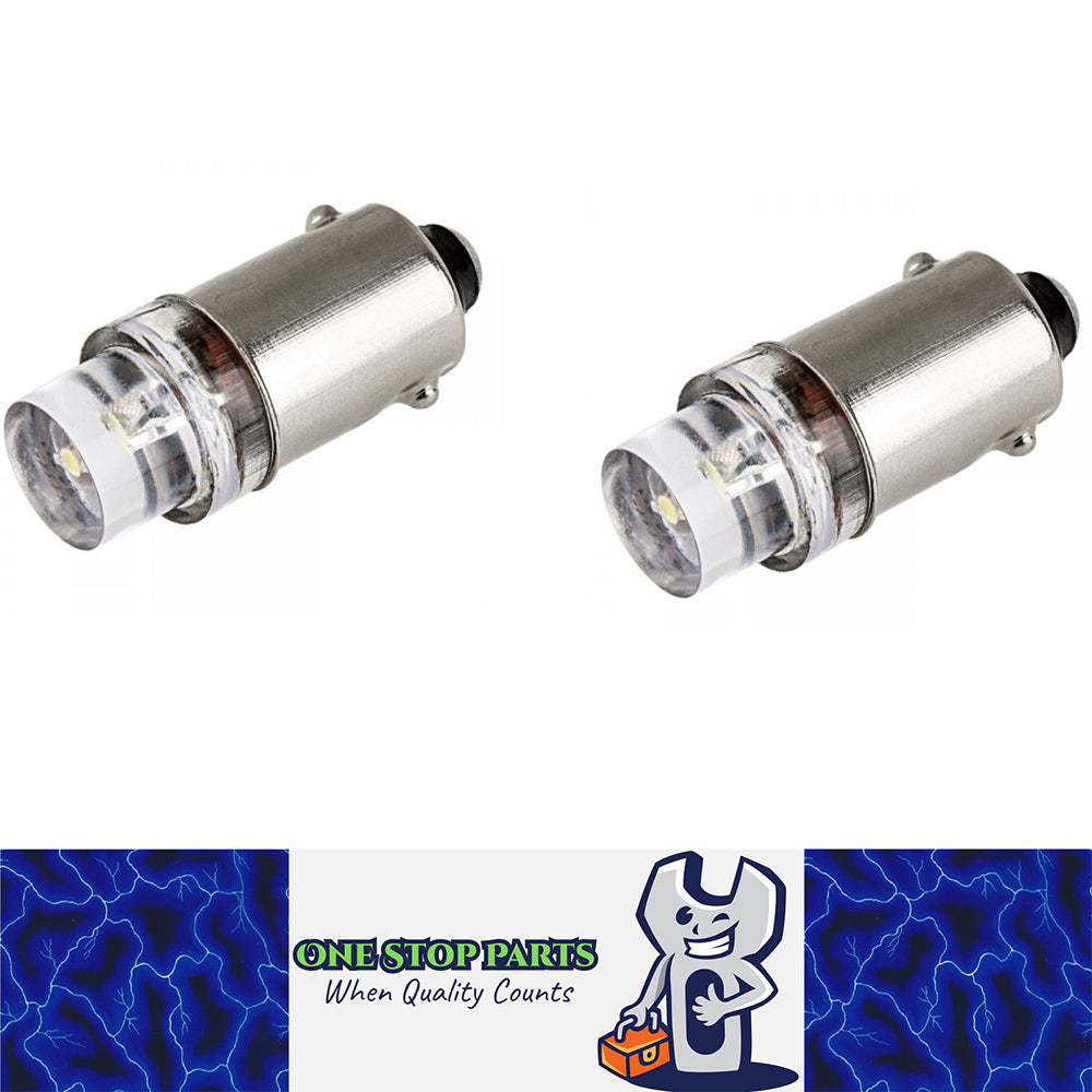 PAIR WHITE 12v BA9S INVERTED HEAD 360 DEGREE LIGHT 30LM SUITS PARK LIGHTS DASH