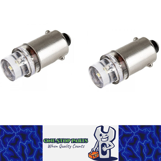 PAIR WHITE 12v BA9S INVERTED HEAD 360 DEGREE LIGHT 30LM SUITS PARK LIGHTS DASH