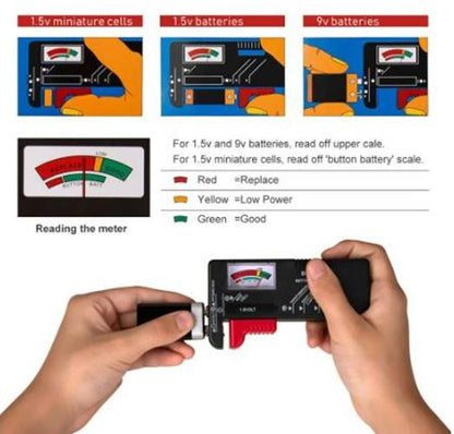 10 X Battery Tester for AA AAA 1.5v Button Batteries and 9v Battery Tester BULK