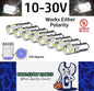 10 x Cool White BAX9S 10-30v 15smd error free, Canbus non polarity White (10pcs)