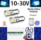 2 x Ice Blue BAX9S 10-30v 15smd error free, Canbus non polarity Ice Blue (2pcs)