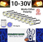 10 x Yellow BAX9S 10-30v 15smd error free, Canbus non polarity Yellow (10pcs)
